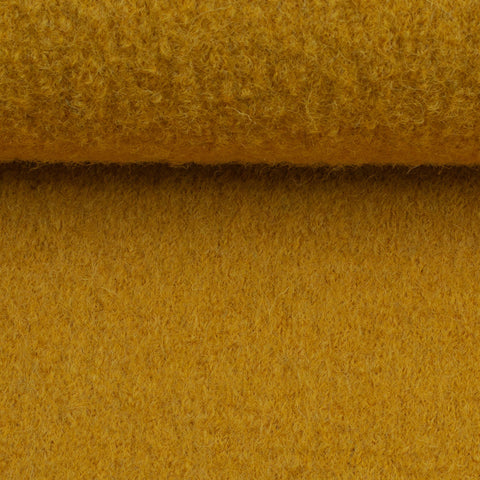 Boiled Merino Wool Plain Mustard Yellow