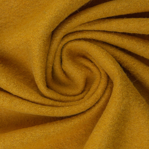 Boiled Merino Wool Plain Mustard Yellow