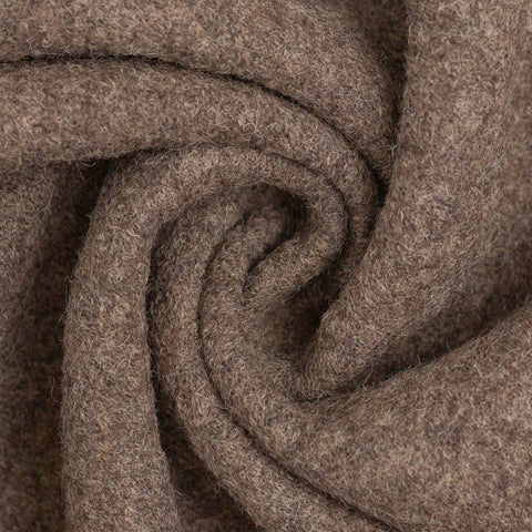 Boiled Merino Wool Melange Beige