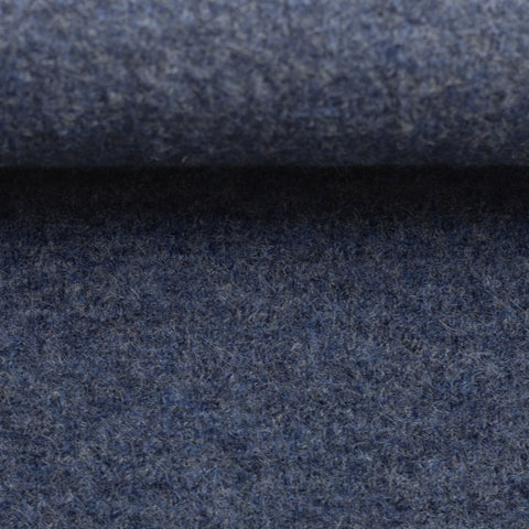 Boiled Merino Wool Melange Denim Blue