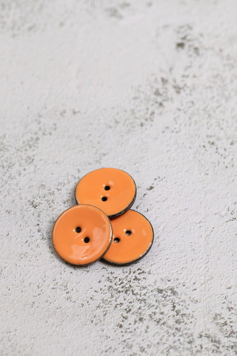 Enamel Coated Coconut 2 Hole Orange
