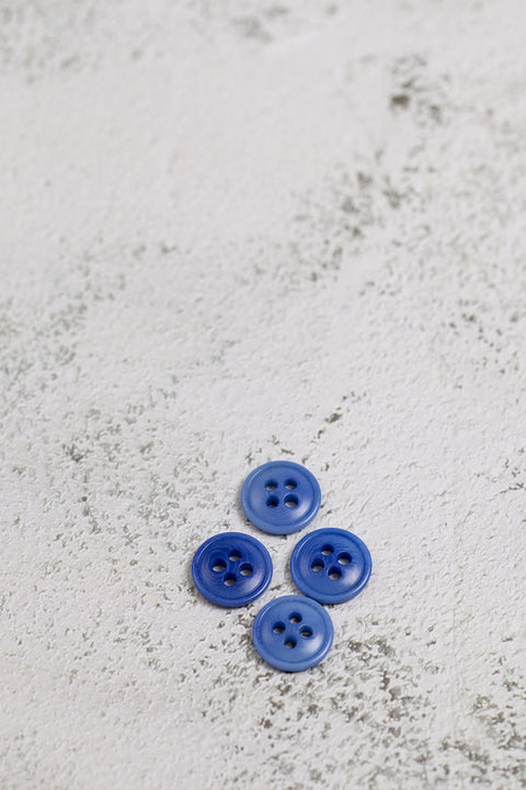 Corozo Convex 4 Hole Blue