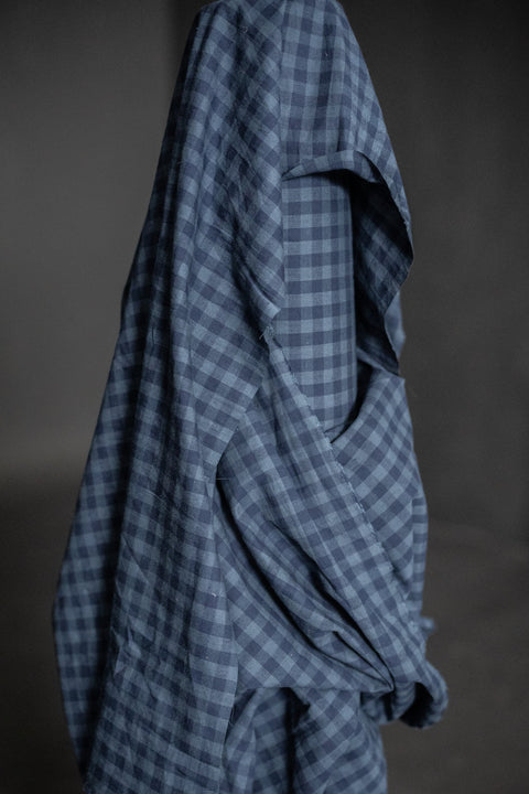 Uniform Blues Organic Cotton/Linen Gingham