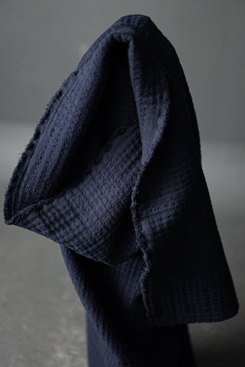 Soft Stitch Quilted Cotton Jacquard Navy