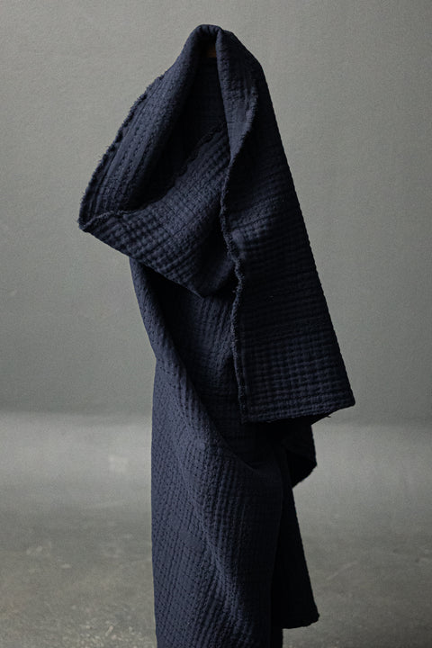 Soft Stitch Quilted Cotton Jacquard Navy