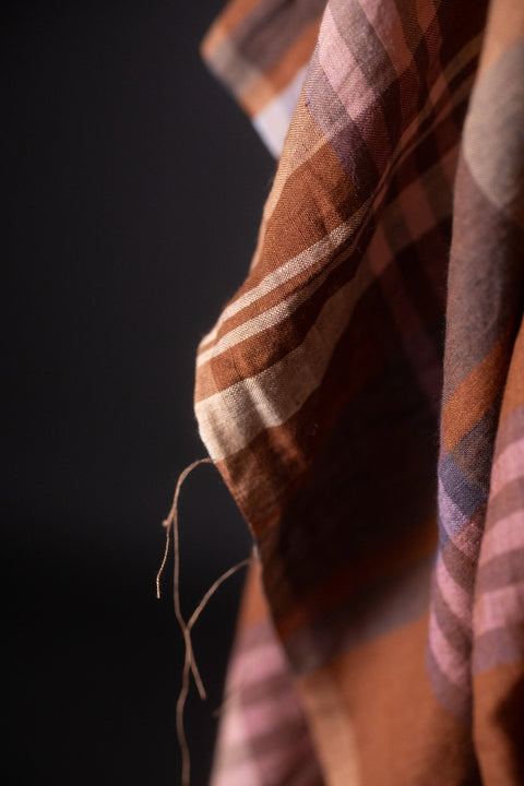 Chatou Rust European Laundered Linen Check