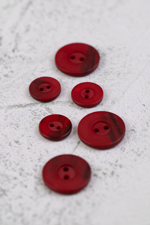 Matte Variegated 2 Hole Red