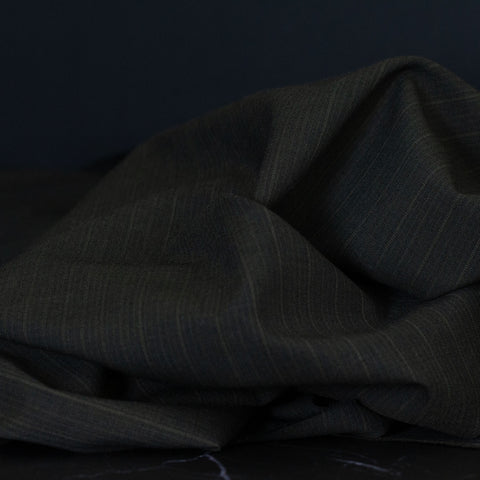 Australian Striped Wool Suiting (Moss)