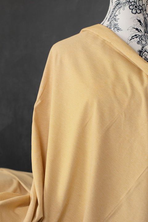 Bella Yarn Dyed Cotton Jersey Goldenrod/White