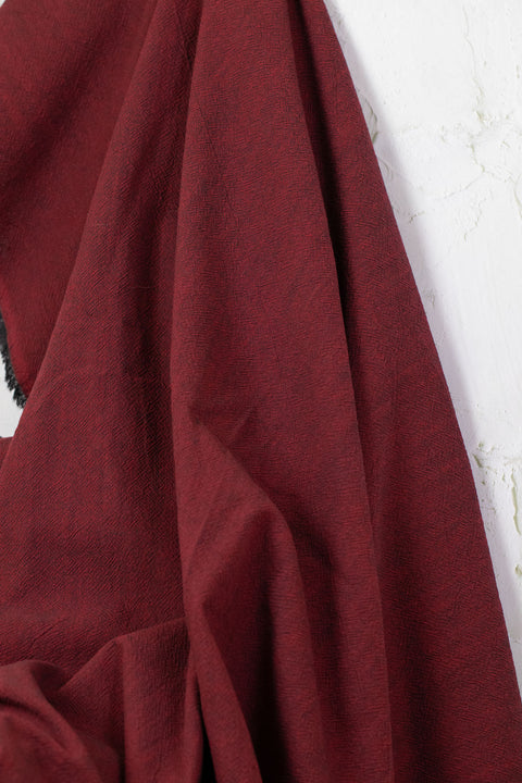 Textured Yarn-Dyed Cotton Twill Red