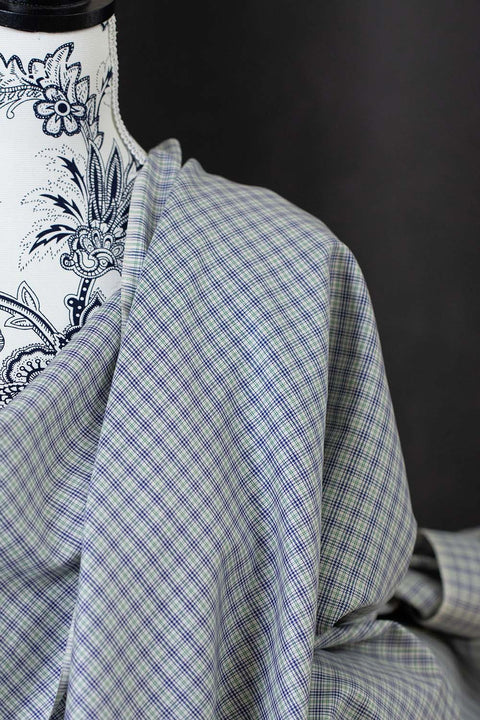 Cotton Check Shirting White