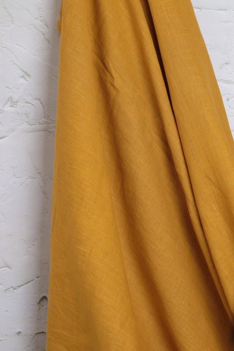 European Plain Dyed Linen Mustard