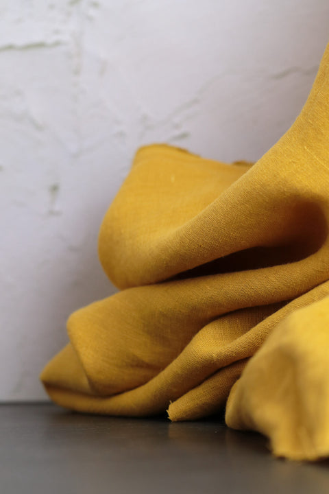European Plain Dyed Linen Mustard