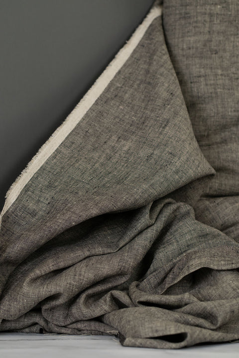 European Yarn Dyed Linen Grey