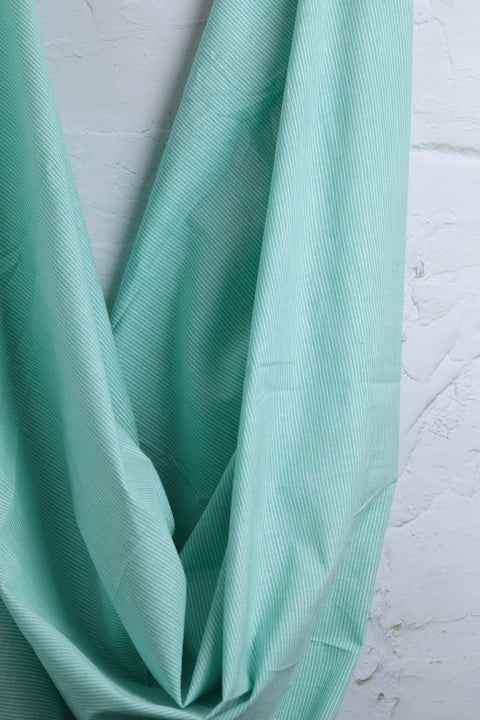 Indian Handwoven Cotton Pinstripe Aqua