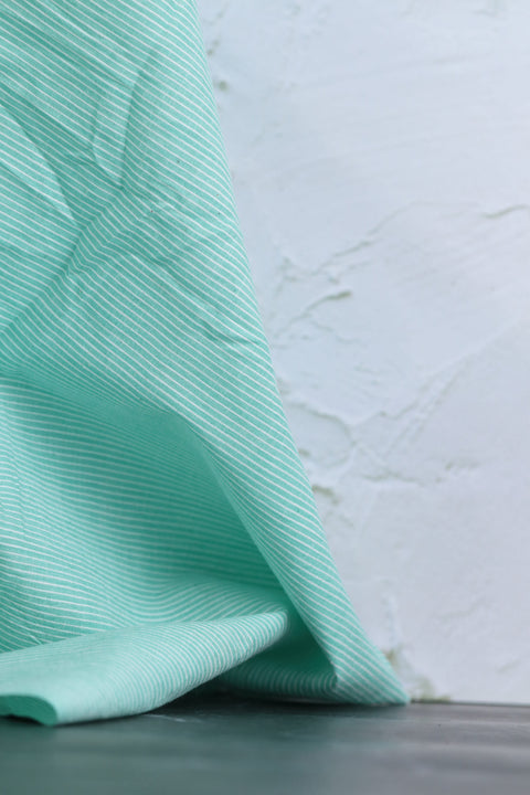 Indian Handwoven Cotton Pinstripe Aqua