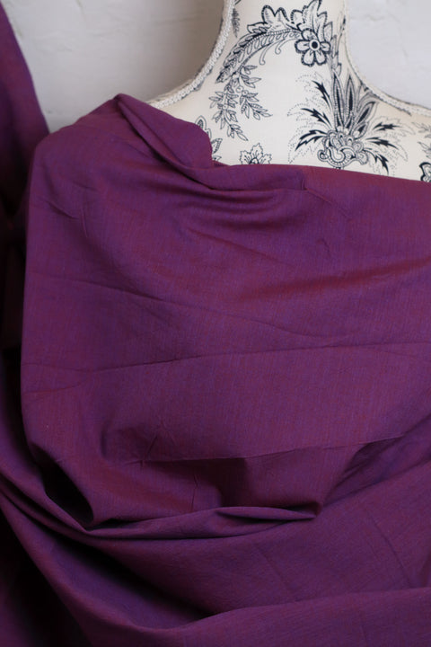 Indian Handwoven Shot Cotton Purple/Red