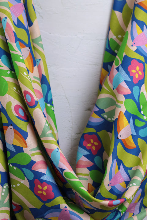 Emblem Printed Linen/Cotton