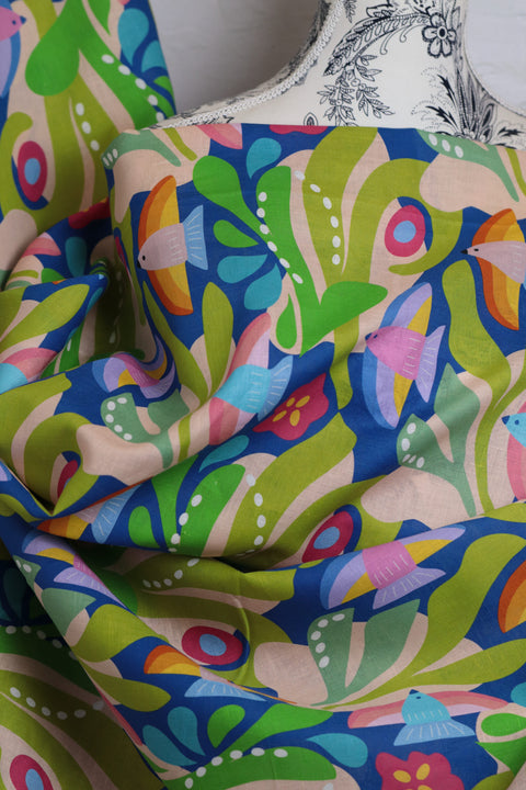 Emblem Printed Linen/Cotton