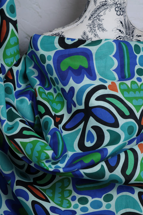 North of Retro Printed Linen/Cotton