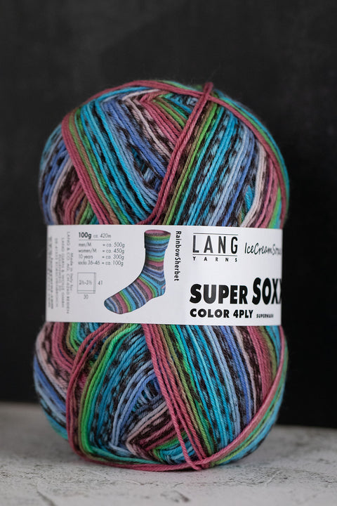 Super Soxx Color 4ply Superwash RainbowSherbet
