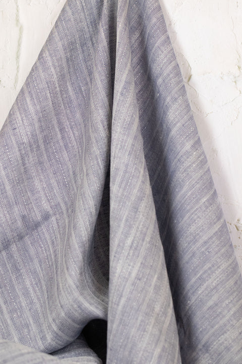 Lithuanian Yarn-Dyed Linen Stripe Blue