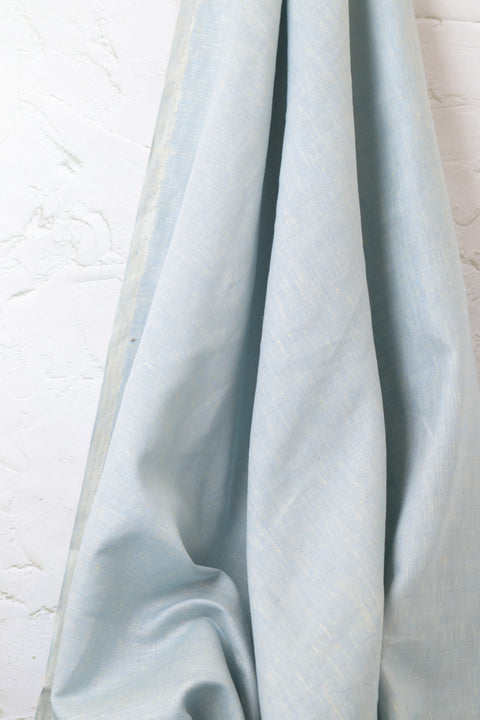 Lithuanian Yarn-Dyed Wide Linen/Cotton Blue