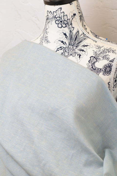 Lithuanian Yarn-Dyed Wide Linen/Cotton Blue