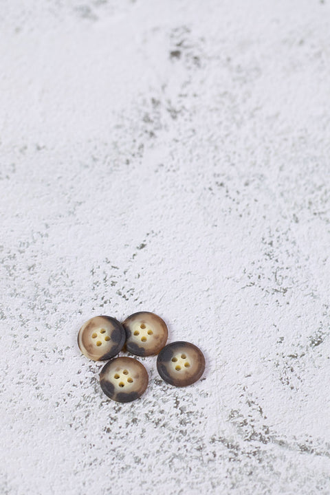 Matte Flat Mottled 4 Hole Brown
