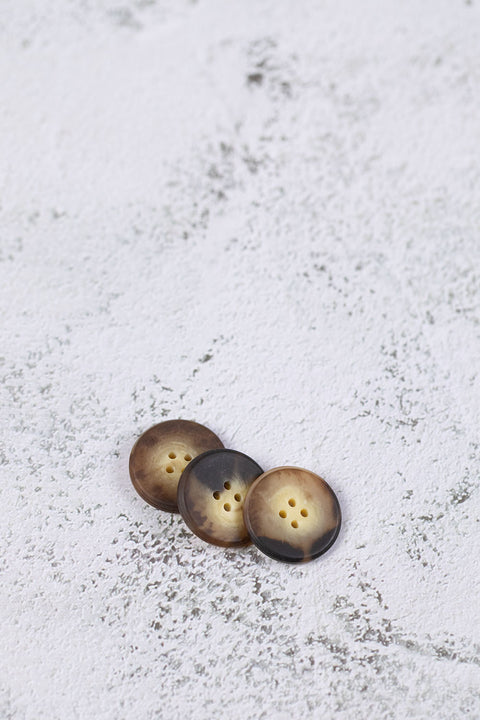Matte Flat Mottled 4 Hole Brown