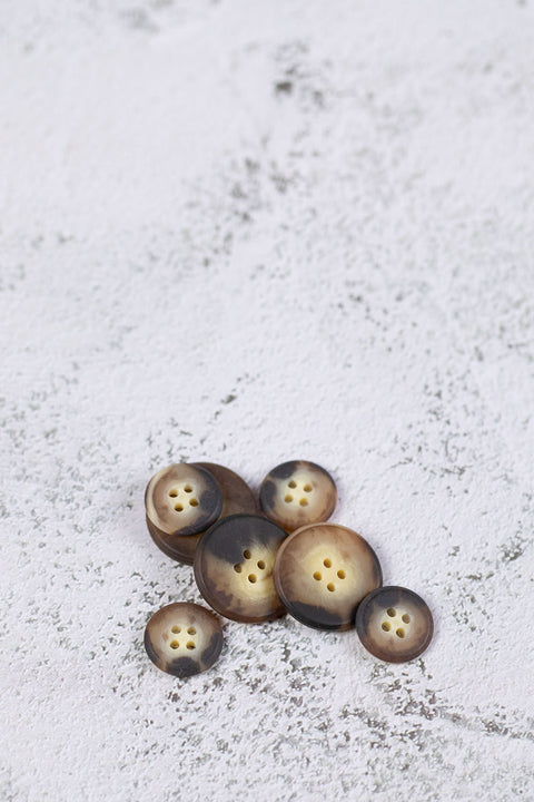Matte Flat Mottled 4 Hole Brown