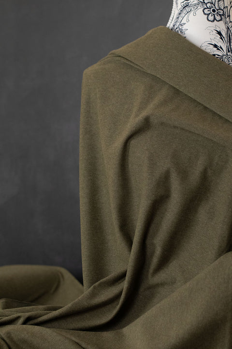 Vanessa Melange Cotton Jersey Khaki Green