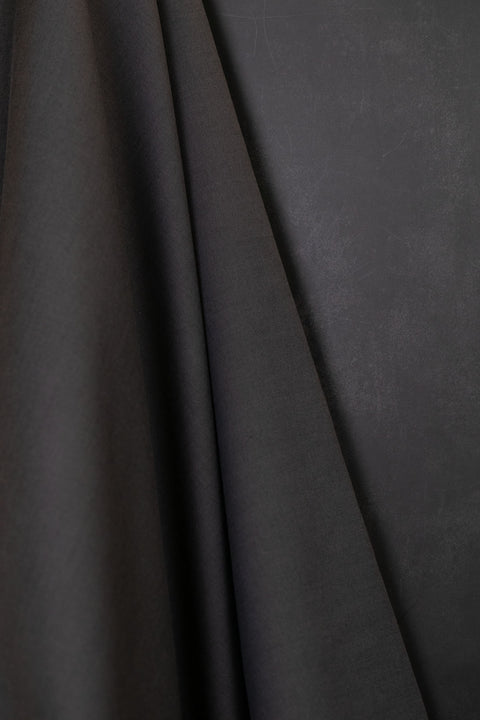 Wool/Cotton Twill Melange Blackened Pearl