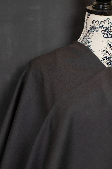 Wool/Cotton Twill Melange Blackened Pearl
