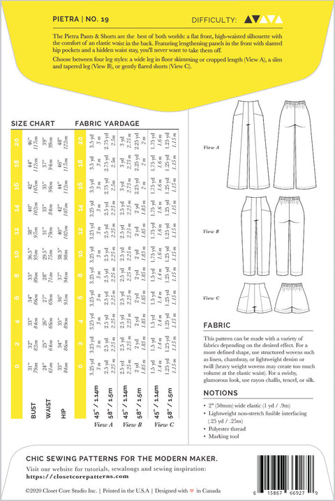Pietra Pants & Shorts Rome Collection No.19