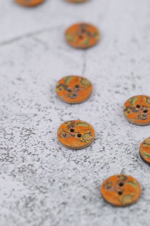 Coconut Floral 2 Hole Orange