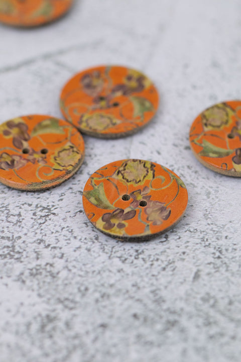 Coconut Floral 2 Hole Orange