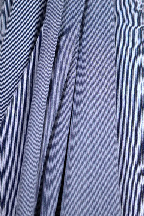 Bella Yarn Dyed Cotton Jersey Blue/White