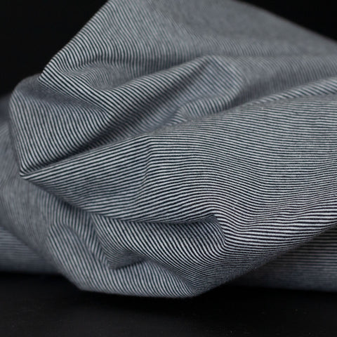 Bella Yarn Dyed Cotton Jersey Navy/White