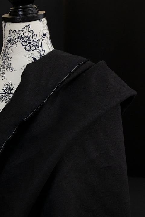 European Plain Dyed Linen Black