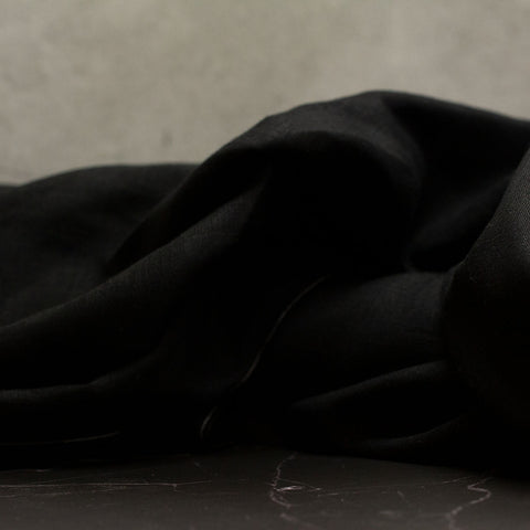 European Plain Dyed Linen Black