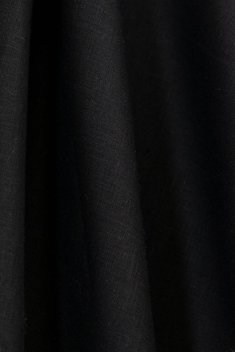 European Plain Dyed Linen Black