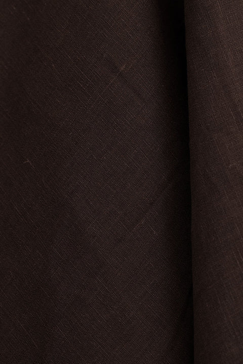 European Plain Dyed Linen Dark Earth