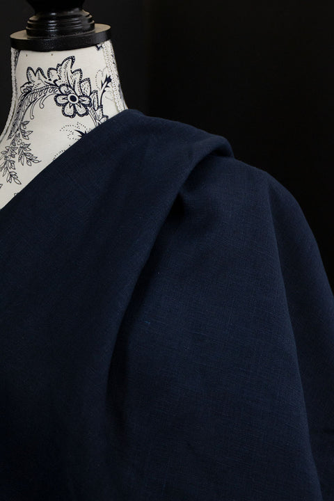 European Plain Dyed Linen Dark Blue
