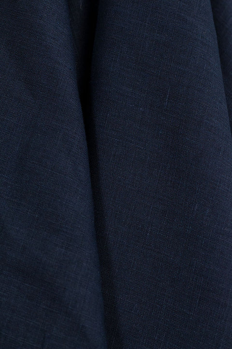European Plain Dyed Linen Dark Blue