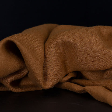 European Plain Dyed Linen Caramel