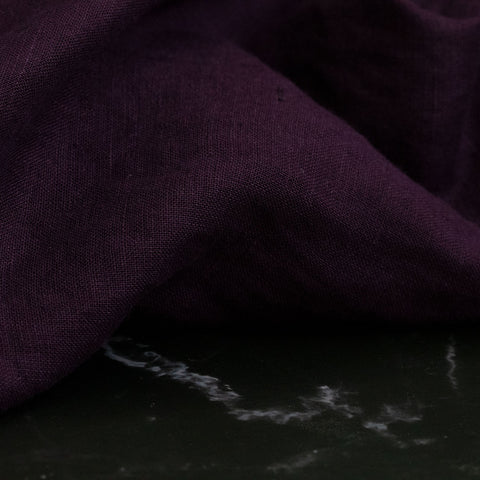Lithuanian Plain Dyed Linen Washed Purple