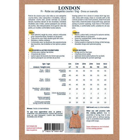 London Dress & Short Overalls — 6M–4Y