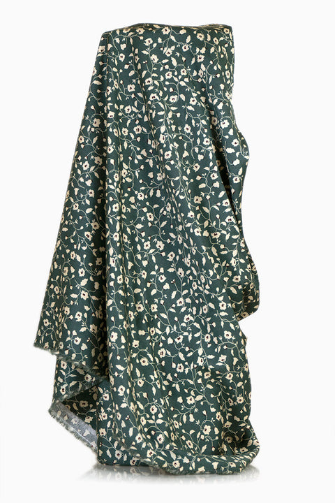 Floral Printed Rayon/Cotton Green