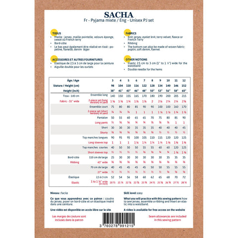 Sacha PJ set — 3–12Y